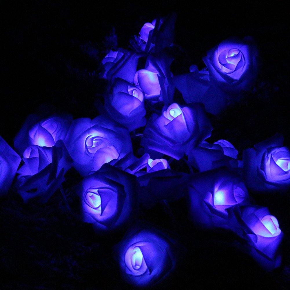 Morbuy Fairy String Lights, 20LED/30LED/40LED/50LED Rose Flower Fairy String Lights for Wedding Festival Garden Party Christmas Decoration Supplies (4M/40LED, Blue)