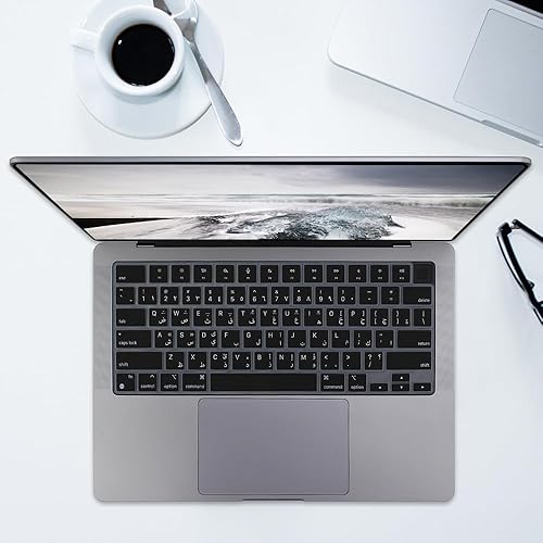 Miniatura 5 de Funda de teclado de silicona para MacBook Air de 15 pulgadas con chip M2 (A2941) y 13.6 pulgadas (A2681) lanzado en 2022 2023, pantalla de retina