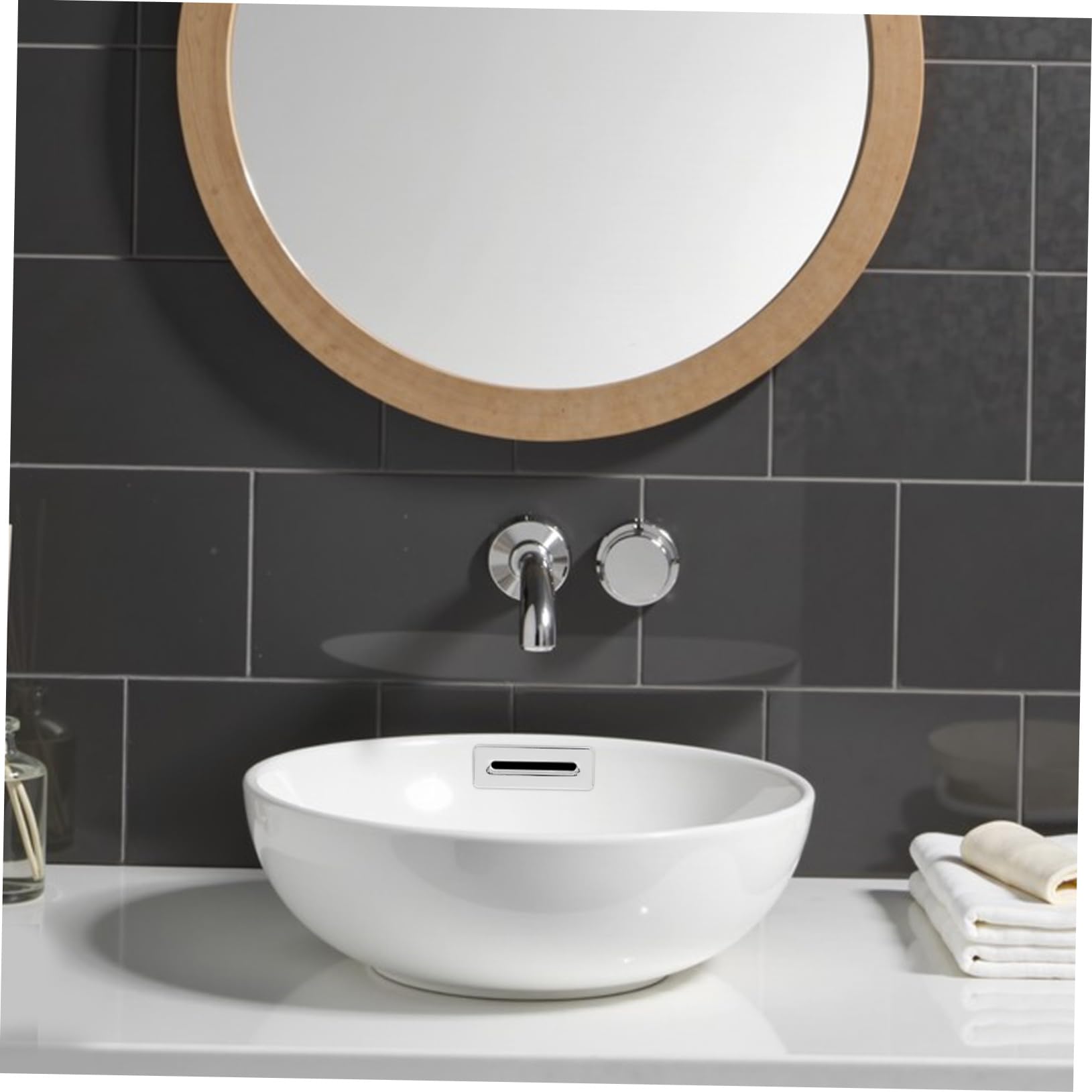 SHINEOFI Coperture per Troppopieno Lavandino Bagno in Lega di Zinco, Resistente a Deformazioni e Anti-traboccamento, 2 Pezzi per Lavabo Appoggio Bagno