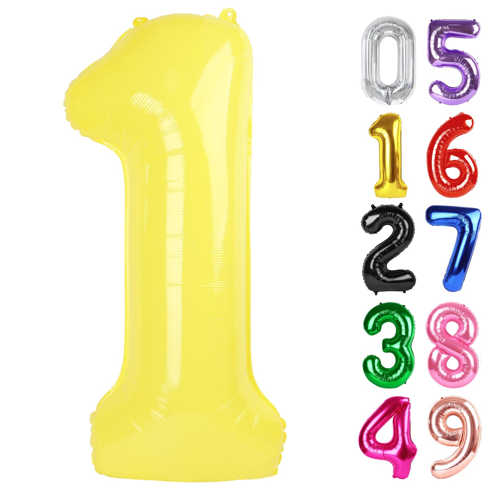 Yellow Number 1 Balloon 40 Inch, 1st Birthday Party Decorations Men Women
