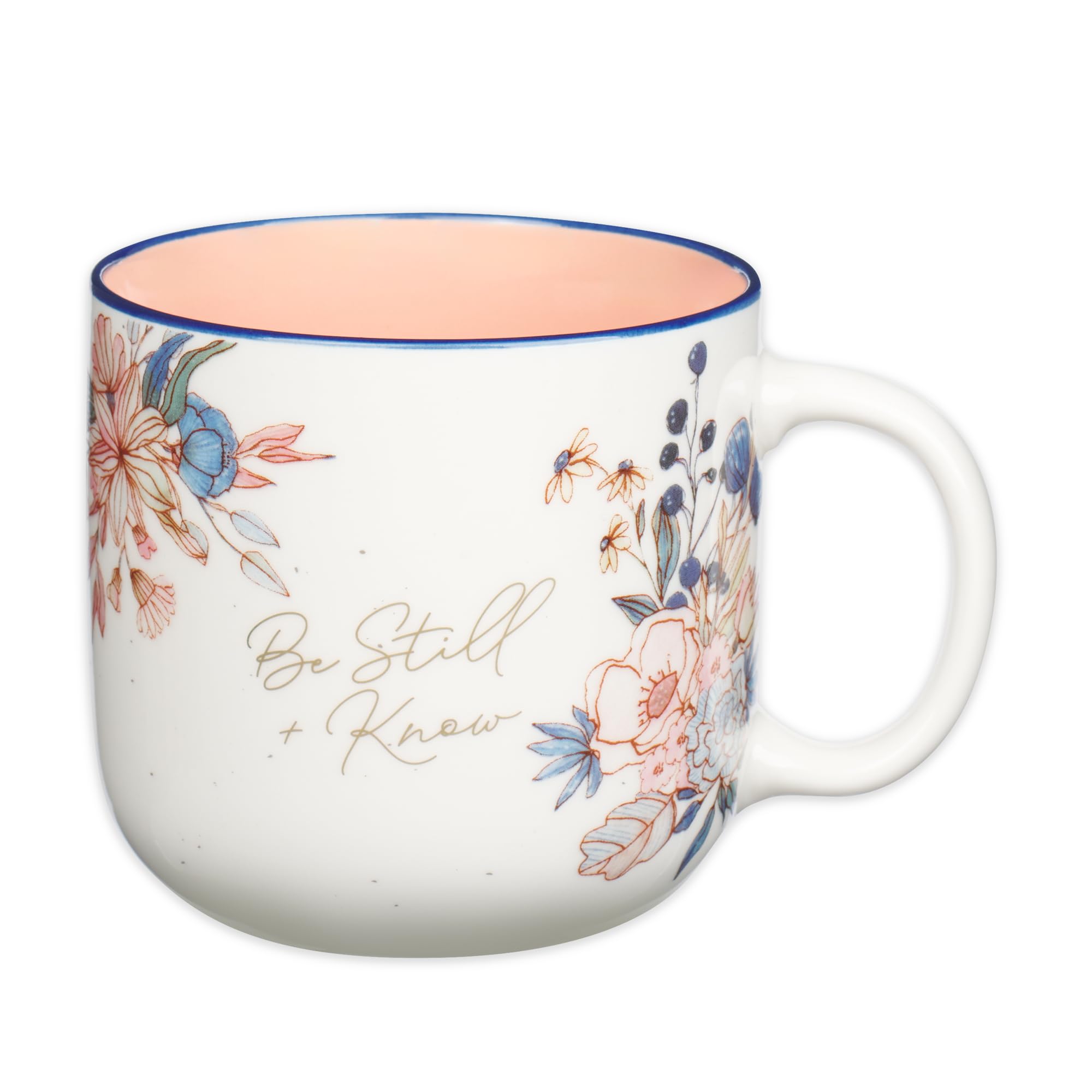 Christian Art Gifts Large Inspirational Ceramic Coffee Tea Mug for Women Be Still Know Encouraging Bible Verse Psalm