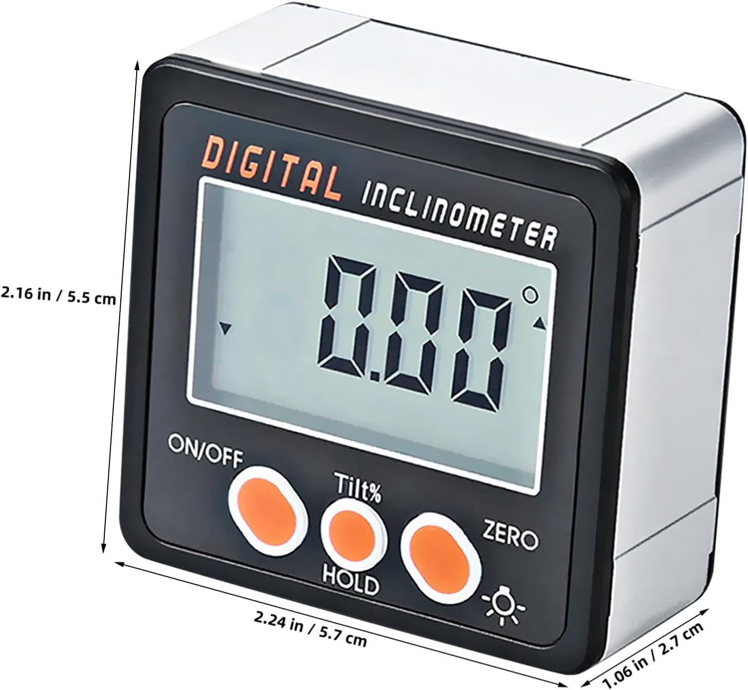 Digital Angle Gauge with Magnetic Base Electronic Protractor Inclinometer for Woodworking and Construction High Precision Aluminum Alloy Frame Backlit Display for Easy Reading