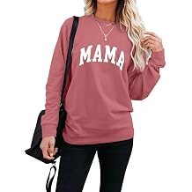 LEEDYA Women Long Sleeve Mama Sweatshirts Round Neck Pullover Loose Lightweight Blouse Tops