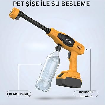 Npo Auhma Acr07m Reel 203psı Çift Akülü Yeni Nesil Motor 12 Parça Profesyonel Oto Yıkama Tabancası