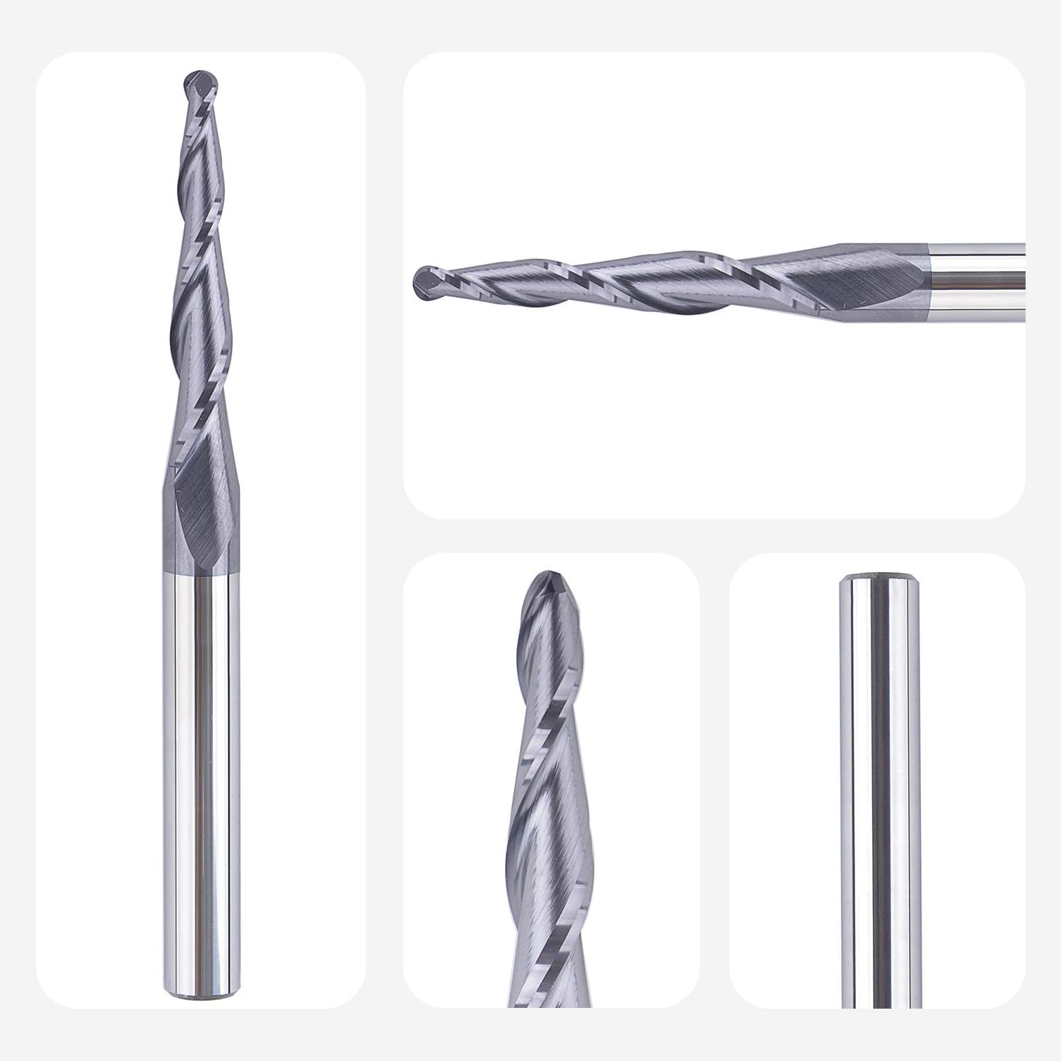 SpeTool Fraise Conique Fraise Defonceuse 6mm Fraise CNC en Carbure de Tungstène Rayon de 1,5 mm 2,8 Degrés avec Revêtement TiAIN pour la Gravure et la Sculpture en 2D et 3D dans le Travail du Bois