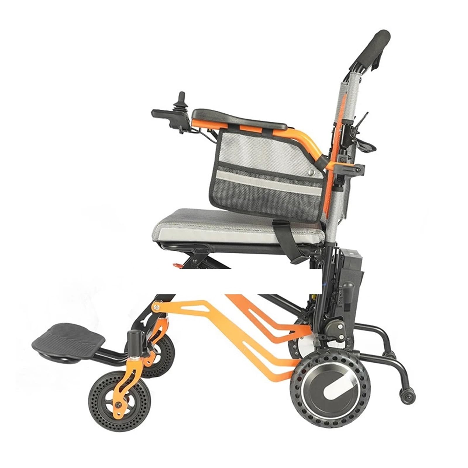 Ultralekki, Składany, Czterokołowy Elektryczny Wózek Inwalidzki Ze Stopu Aluminium Dla Osób Niepełnosprawnych I Starszych Wygodna Płynna Mobilność(Orange)