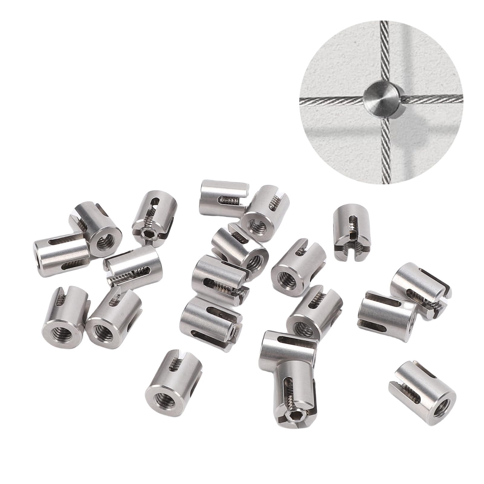 Set di morsetti per cavi in ​​acciaio inossidabile per corde da 1/8 di pollice - Kit completo di traliccio