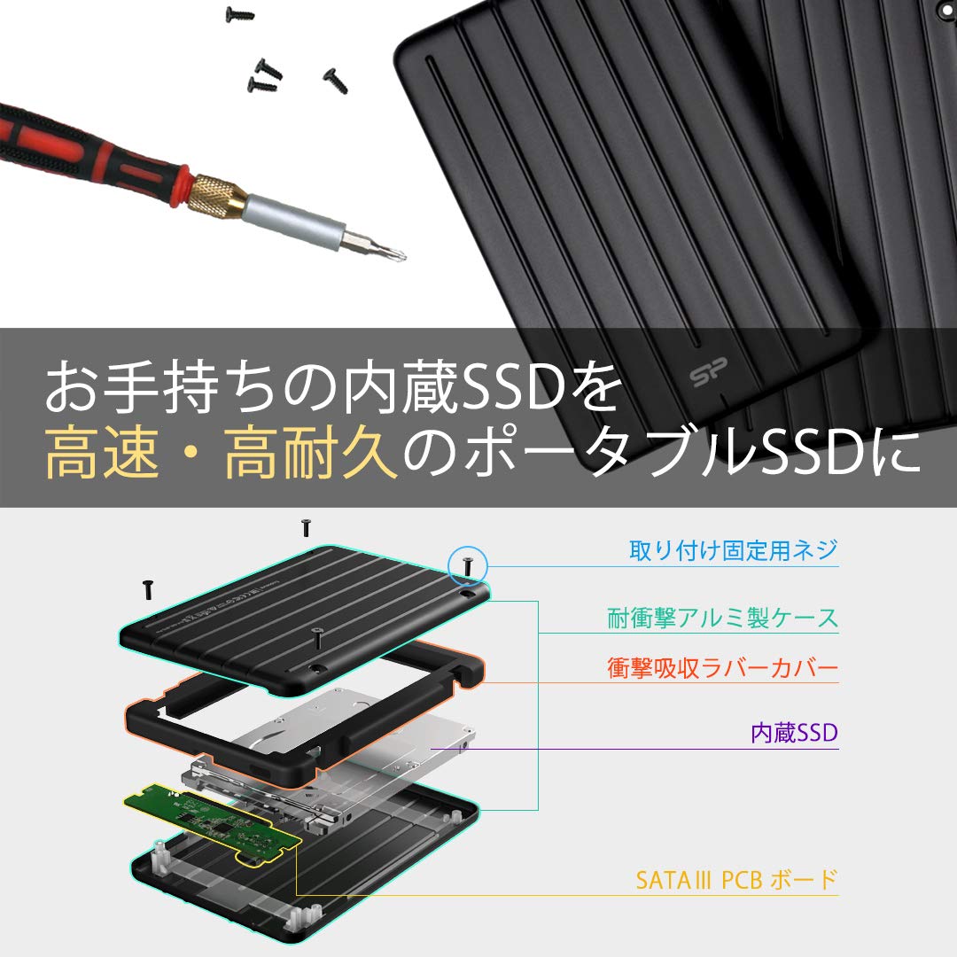 Amazon.co.jp: SP Silicon Powerシリコンパワー SSDケース 2.5インチ