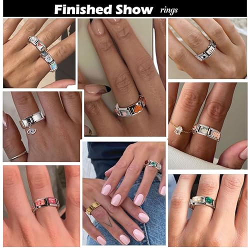 Papasgix Italian Charm Bracelet Charms Pack Links Bulk with Opening Tool - 9mm Italian Charms Pendants Modular Bracelet Links Handmade DIY Jewelry