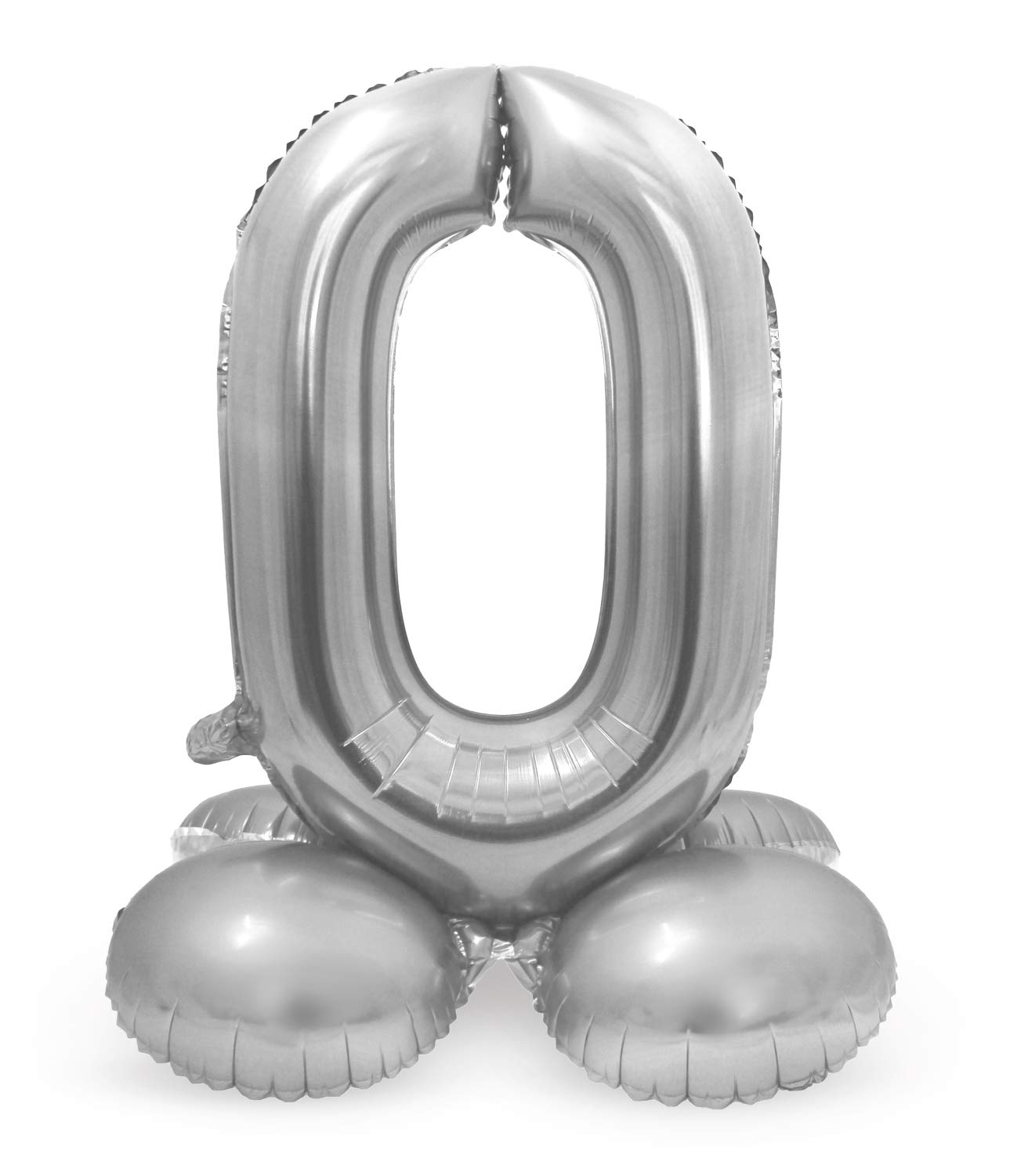 Folat - Foil Balloon with Standard Number 0 Silver - 72 cm โ image 1