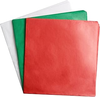 Christmas Tissue Paper Assortment, 84 Sheets 20 x 20-inches, Red, Green, and White Tissue Paper for Christmas Gift Boxes B...