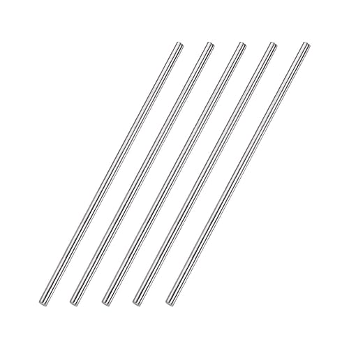 uxcell Varilla redonda sólida de acero inoxidable 304 de 0.157 in x 7.874 in para manualidades de bricolaje - 5 piezas