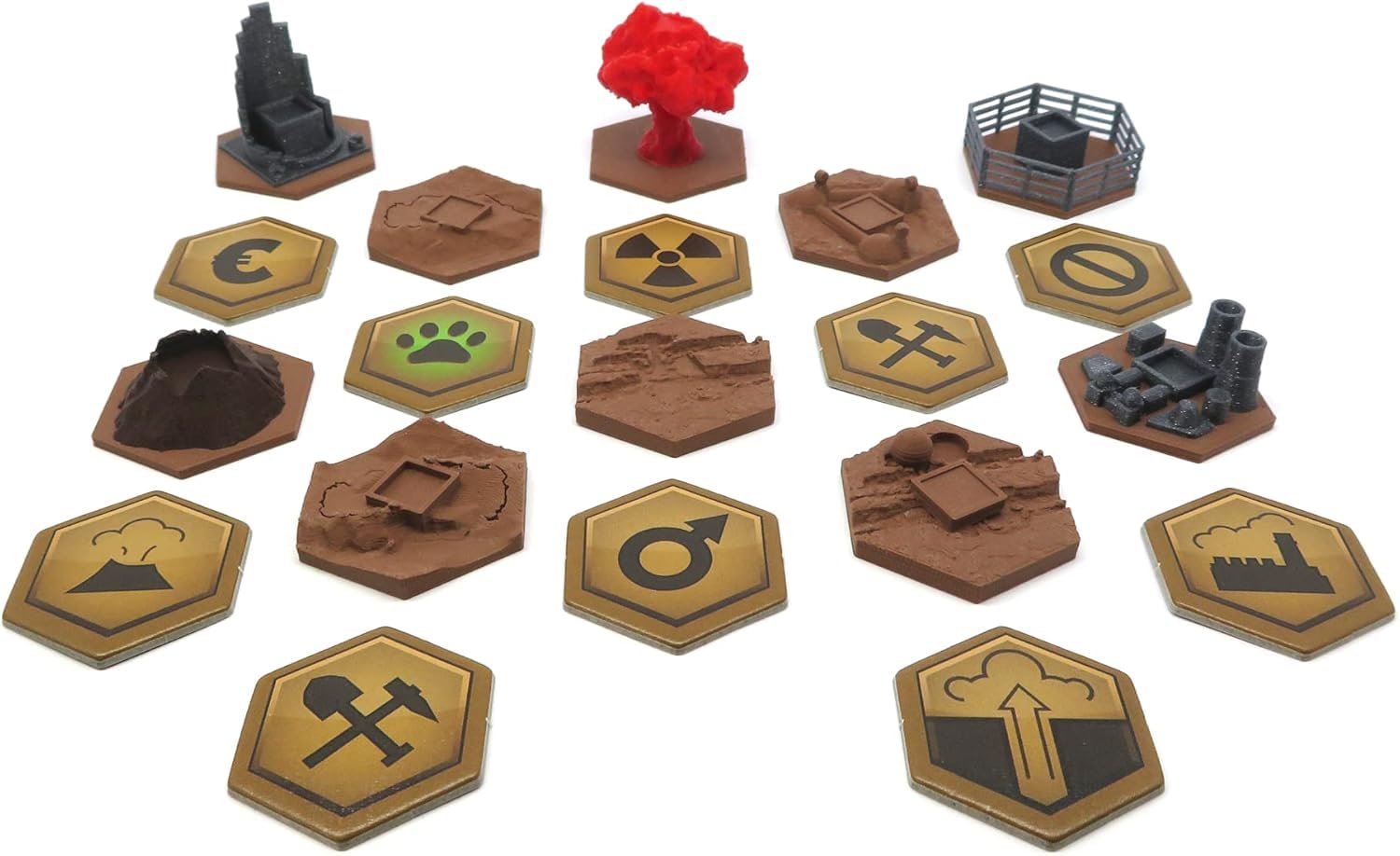Pack Completo Premium para Terraforming Mars y Expansiones Colonias, Venus Next y Conflictos | 87 Piezas 3D | Losetas Detalladas, Tokens y Naves Espaciales a Todo Color