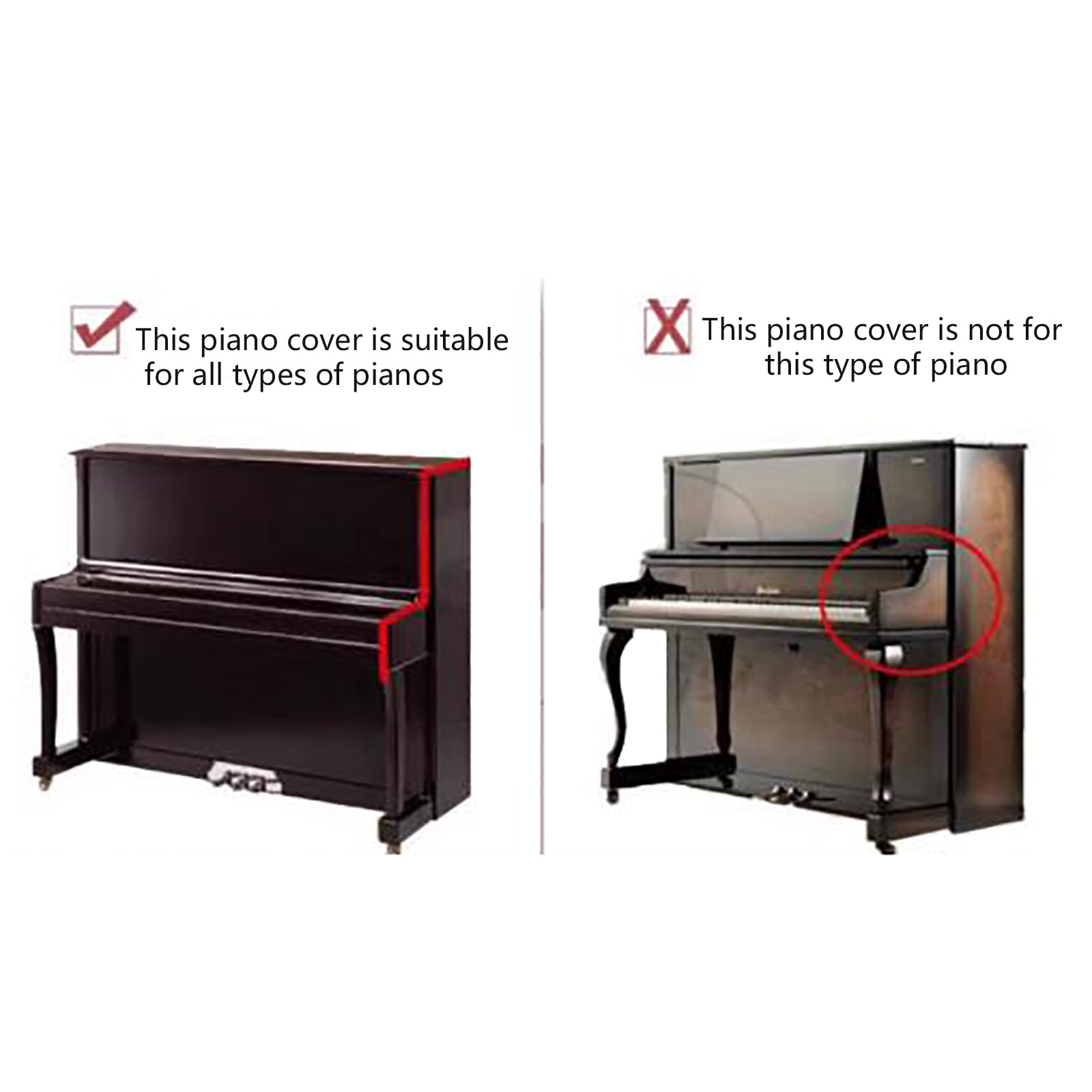 Set di copertura per pianoforte, impermeabile, antipolvere, antigraffio, con copertura per sgabello, adatto per pianoforti verticali, pieghevole