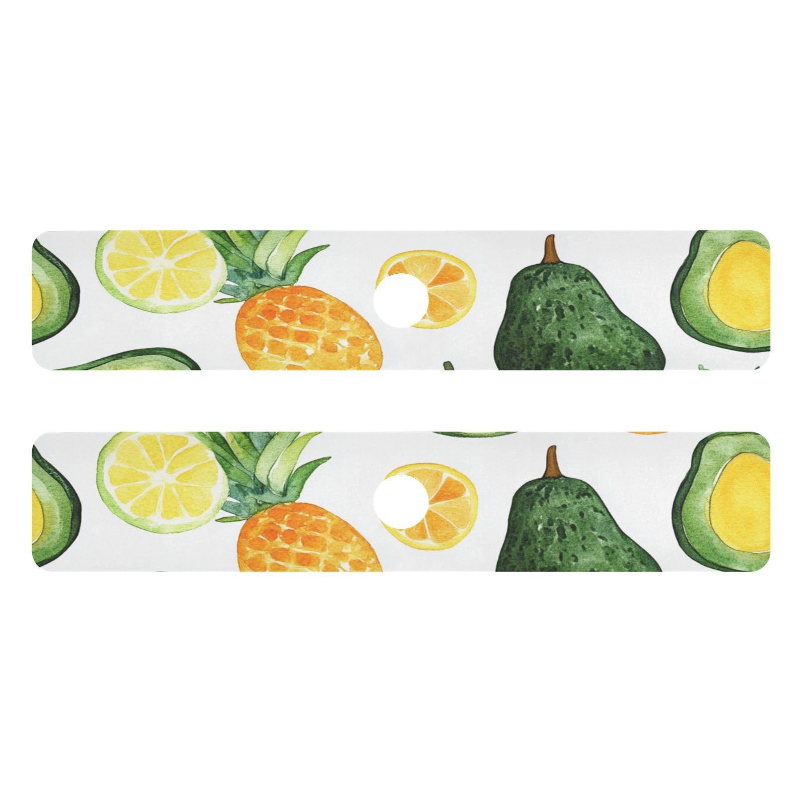 Cartoon Green Avocados Pineapples Kitchen Sink Splash Guard Faucet Mat Diatomite Absorbent Pad for Bathroom RV 30x5.4in 2PCS water