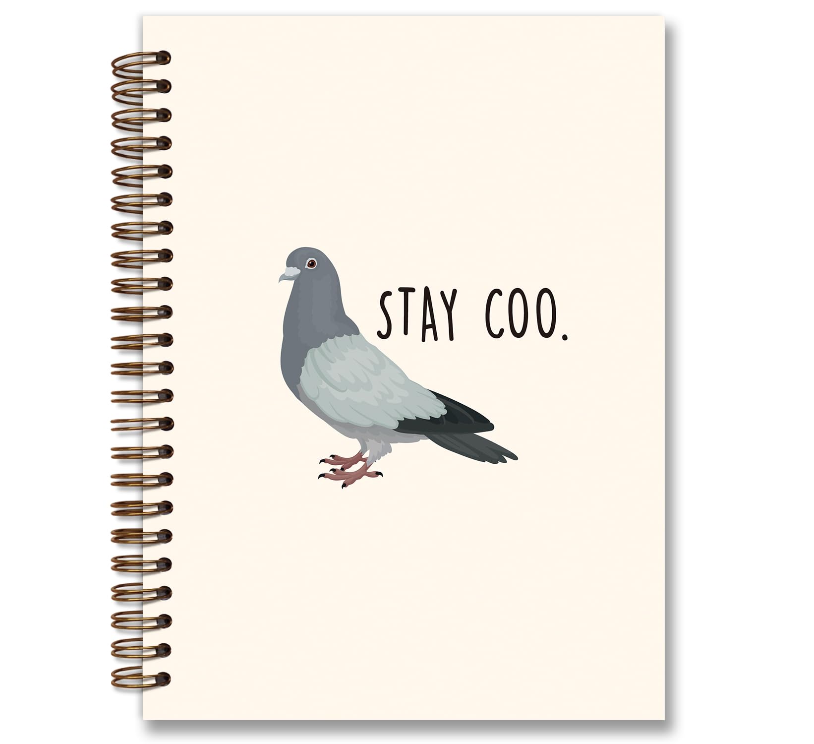 foedor Stay Coo Bird Cool Pigeon Funny Spiral Notebook Journal,Bird Gifts for Bird Lovers Women,Hardcover College Ruled Spiral Notebook 5.5×8.3 Spiral