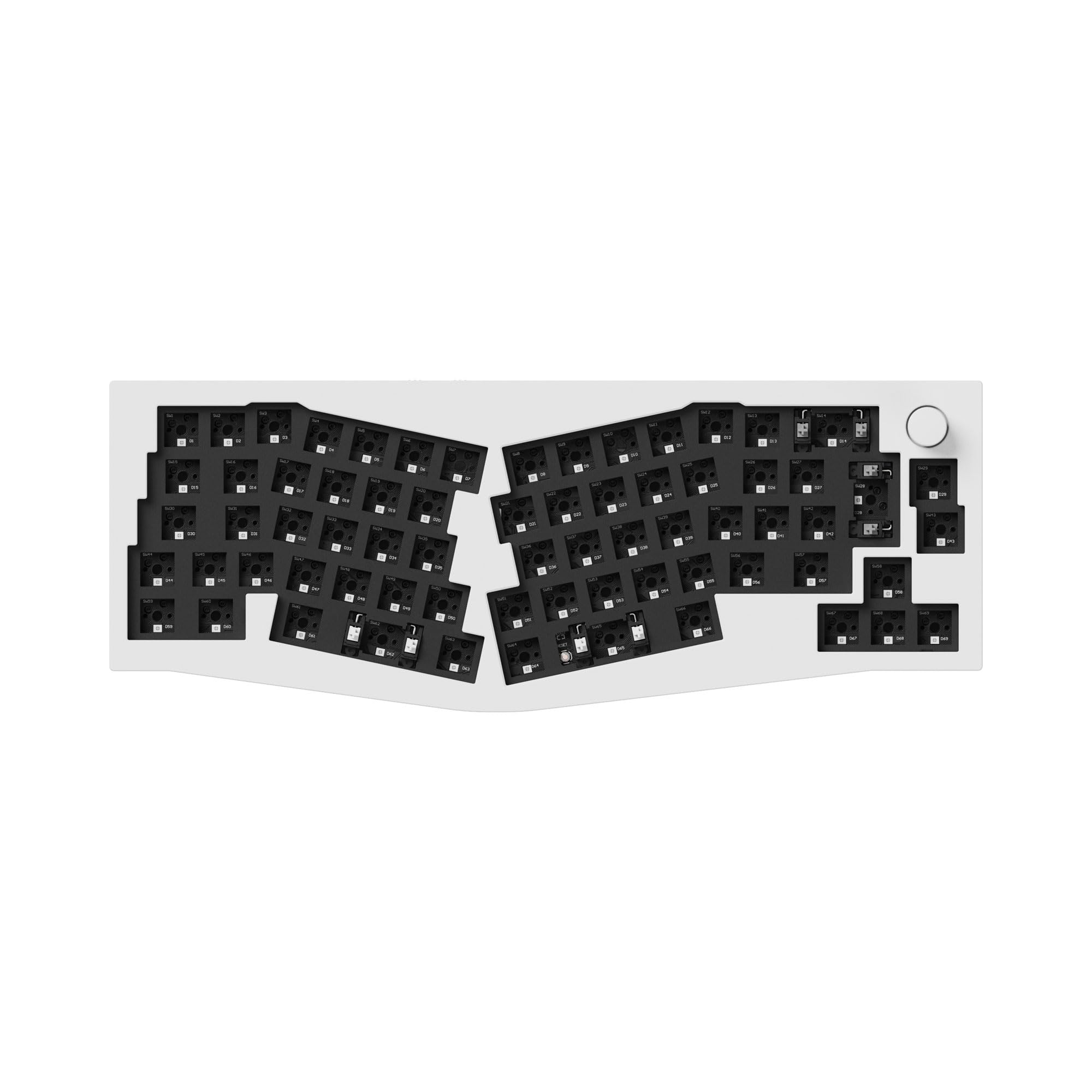 Keychron Q8 Pro Kit de Teclado Mecánico Alice 65% ISO, Cuerpo de Aluminio CNC, Programable QMK, RGB, Bluetooth 5.1, Kit de Juegos Barebone, para Interruptores de 3/5 Pines, Mac y Windows - Blanco
