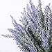 TEMCHY Artificial Lavender Fake Flowers, 6 Bundles Purple Lifelike Faux Foliage Plants Shrubs for Wedding Bouquets, Outside Hanging Planter, Farmhouse Indoor Outdoor Patio Home Decor