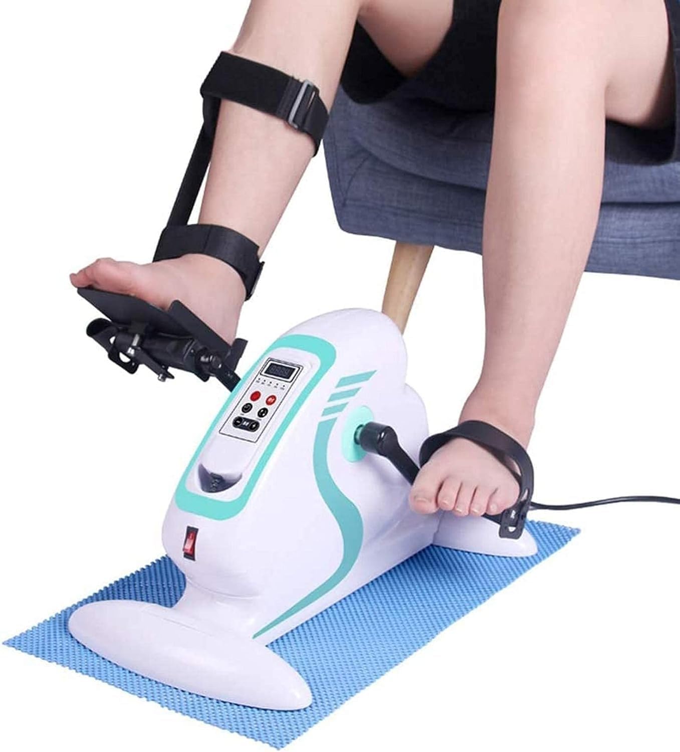 Pedale elettrico portatile, pedale elettrico portatile mini cyclette stepper pedal attrezzo ginnico portatile mini bicicletta elettrica per riabilitazione, braccio e gamba fisica per disabili