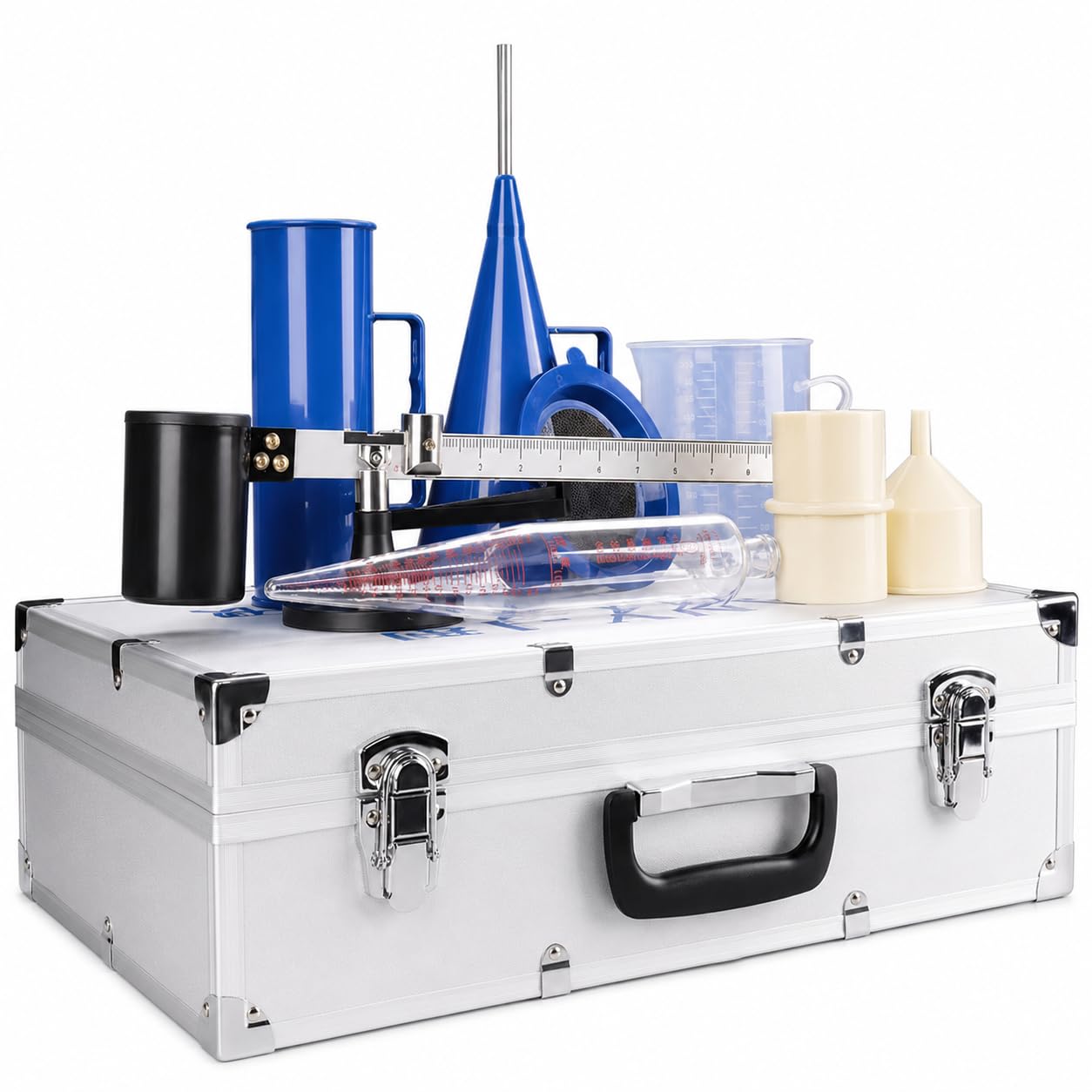Schlammhydrometer Tester Kit 3-teiliges Gülle-Testset im Aluminiumkoffer | Misst Dichte von 0,96-3 g/cm³ bei 0,01 g/cm³ Auflösung, plus Viskosität und Sandgehalt für Feld- oder Laboranwendungen