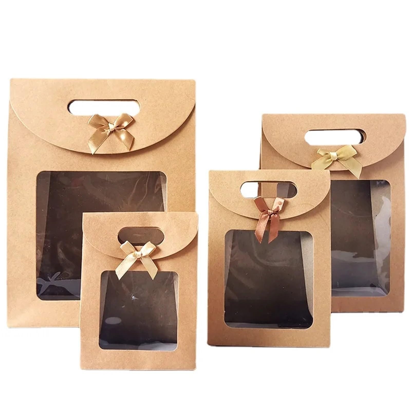 Borsa tote con finestra Kraft da 15/30/60 pezzi