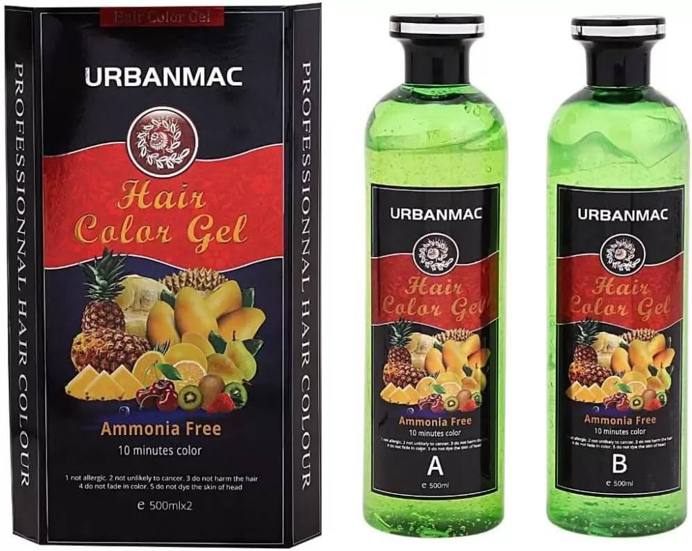 URBANMAC Fruit Vinegar Gel Hair Color Natural Hair Color Dye for Black