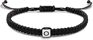 Initial Bracelets for Women Men Gifts for Her Teen Girl Best Friend Birthday Graduation Dainty Braided Bracelets Letter A-Z Charm Adjustable Link Mother's Day Jewelry Mom Christmas Gifts Valentine's Day Jewelry