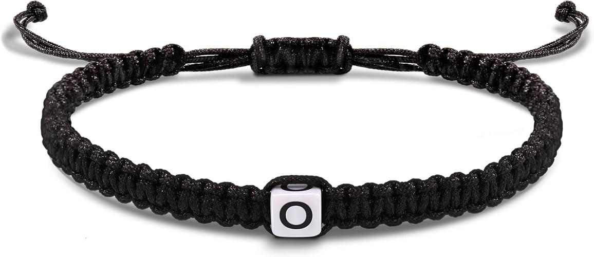 Initial Bracelets for Women Men Gifts for Her Teen Girl Best Friend Birthday Graduation Dainty Braided Bracelets Letter A-Z Charm Adjustable Link Mother's Day Jewelry Mom Christmas Gifts Valentine's Day Jewelry
