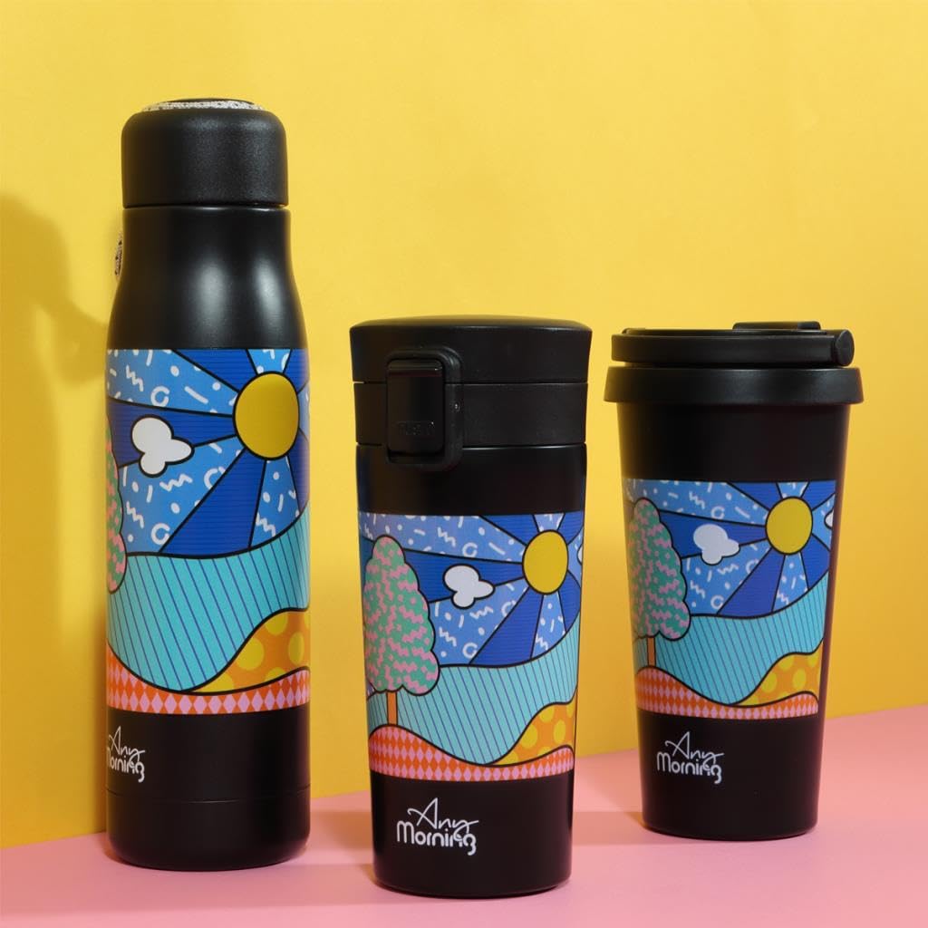 Any Morning 500 ml Paslanmaz Çelik Termos Mug, 6 saat sıcak, 10 saat soğuk Siyah BA21525