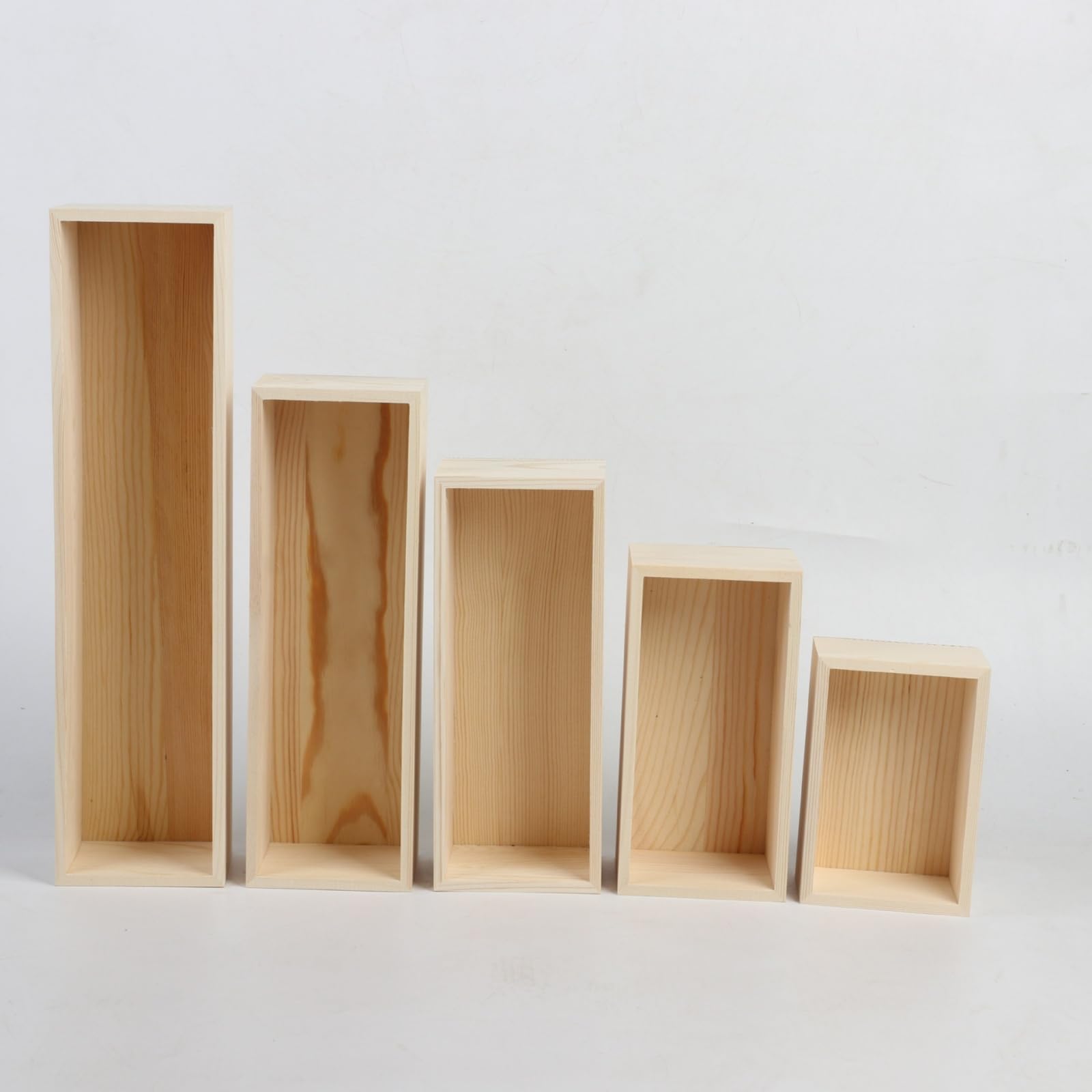 Anktily 1 confezione di scatole portaoggetti rettangolari in legno grezzo, 30 x 20 x 8 cm, contenitore rustico in legno naturale per casa, ufficio e arredamento