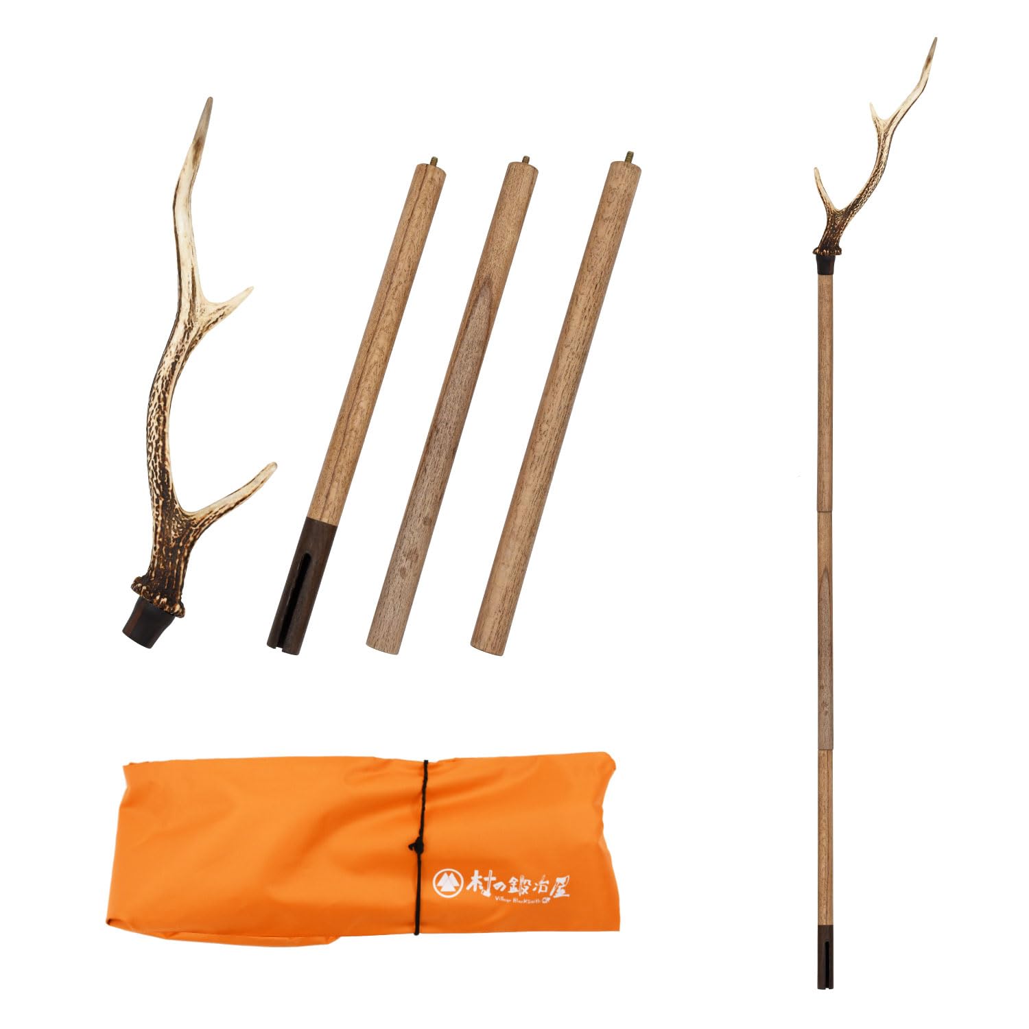 Amazon.co.jp: 高三 鹿角ウッドLEDランタンポール 【※鍛造ペグ エリッ