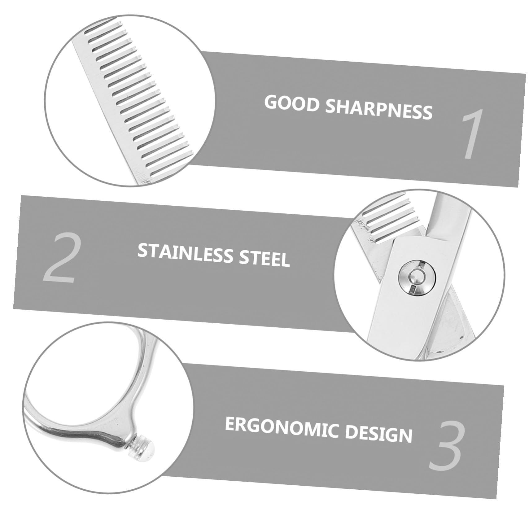Anneome Ensemble 2 Pièces de Ciseaux de Coupe de Cheveux pour Gauchers en Acier Inoxydable, Design Ergonomique, Professionnel et Amateur, Couleur Argenté