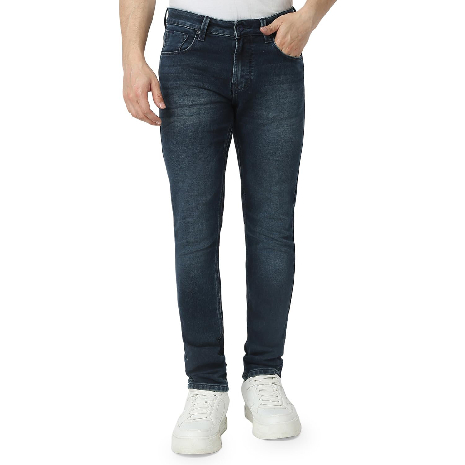 Men Blue Skinny Fit Low Rise Casual Jeans-image-16