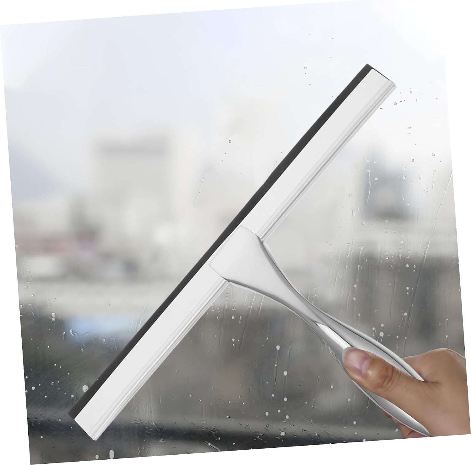 Shower Squeegee Wiper for Glass Door Bathroom Scraper Zinc Alloy Cleaning Tool Holder