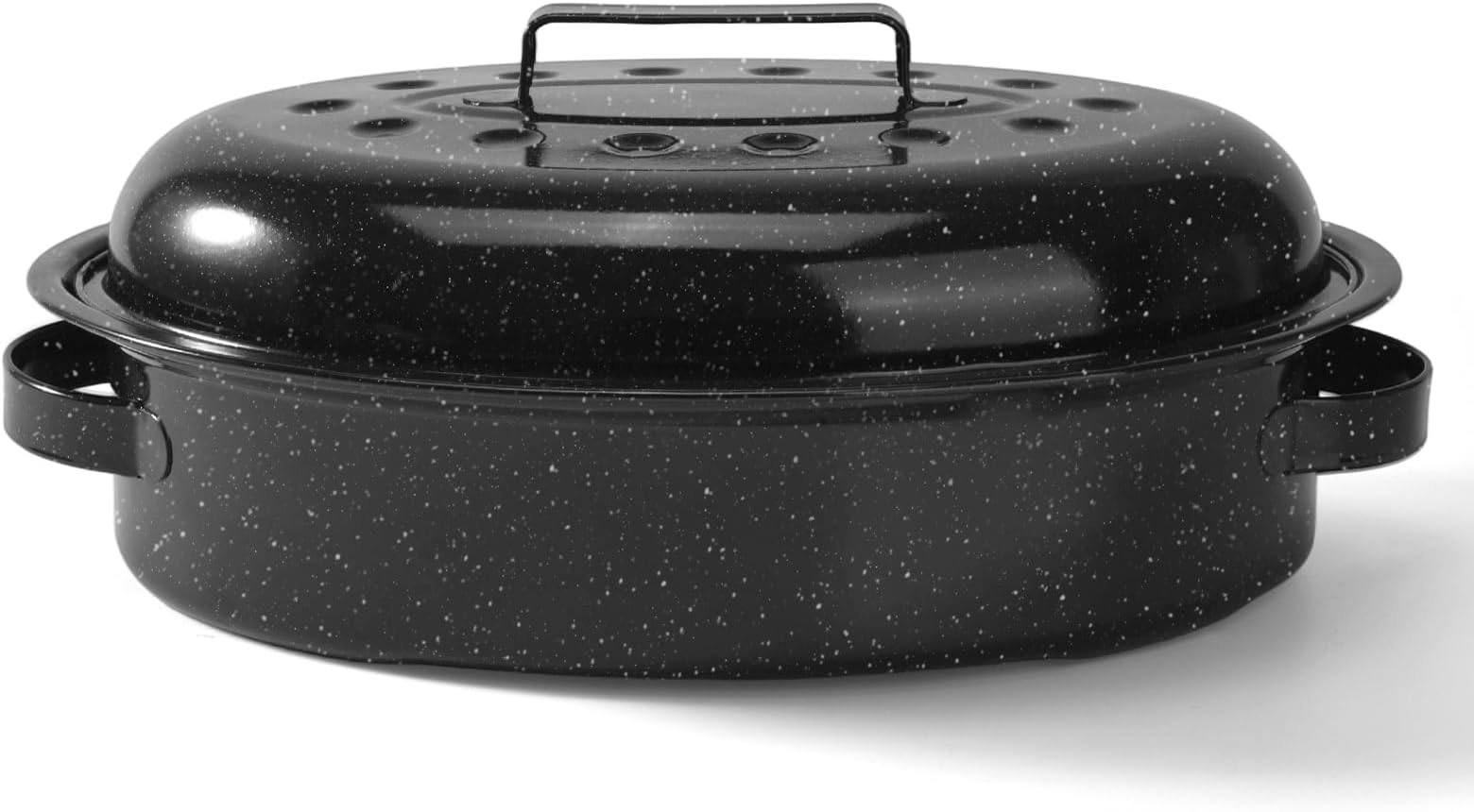 15.4โ Roasting Pan With Lid, Oval Roaster Pan, Medium Roasting Pan For 10 Lb Turkey, Chicken, Lamb, Vegetables, Casserole, Lasagnaa