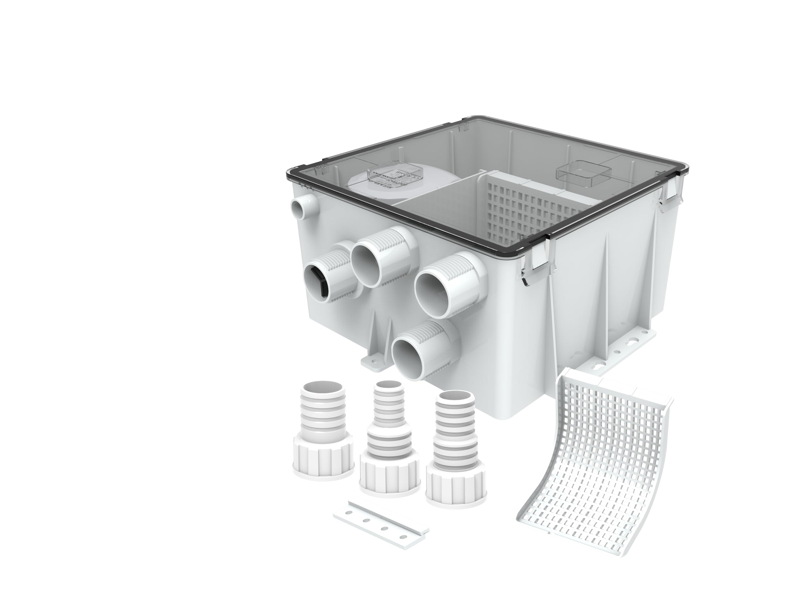 SEAFLO 17A Series 24V Automatic Shower Drain Box 1200 GPH 4-Year Warranty Shower Pump System Marine RV Wastewater Drain Pump with Multiple Inlets Removable Filter Check Valve 1 Inch 1-1/8 Inch Outlets