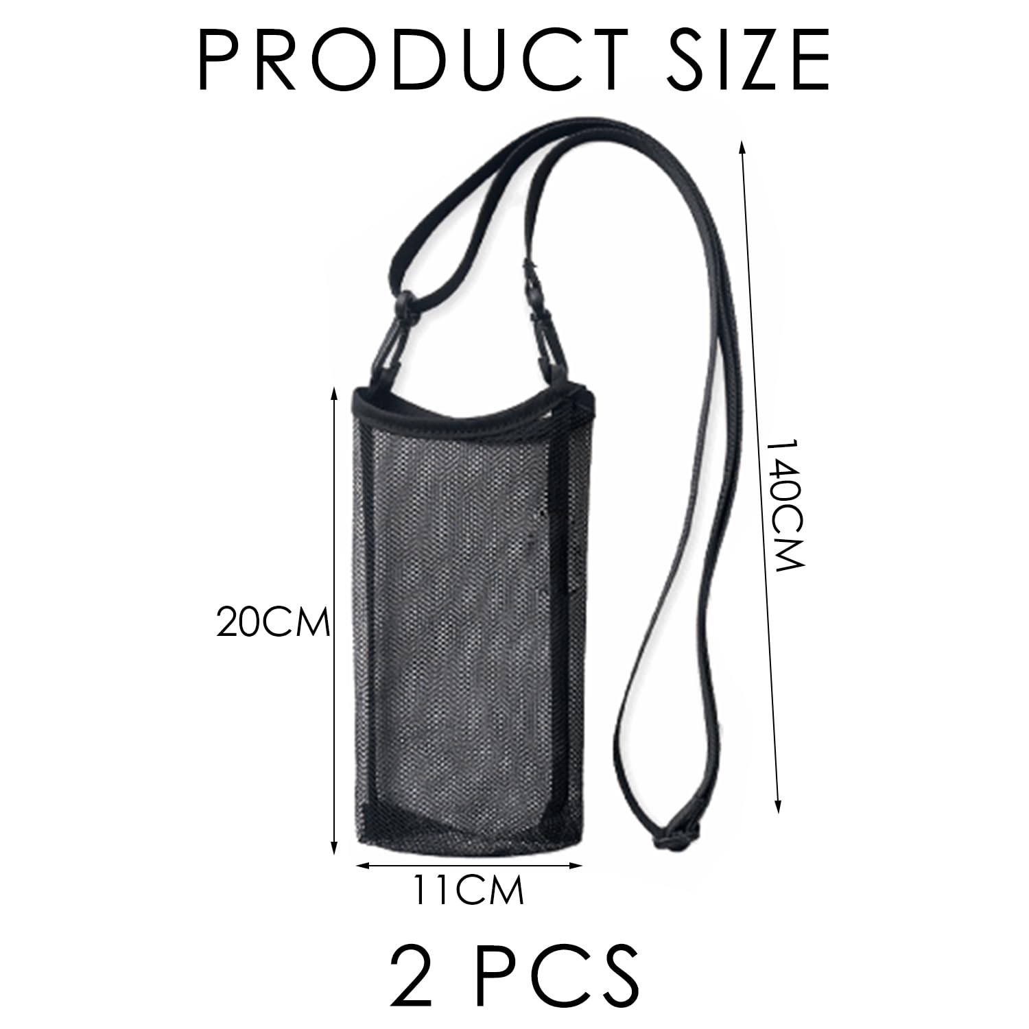 MEMOFYND Portabottiglie per Acqua 2 pezzi Con tracolla regolabile, tasca Per bottiglia d'acqua Per l'escursionismo, la Corsa a Piedi, il Camping (Nero, blu Airone)