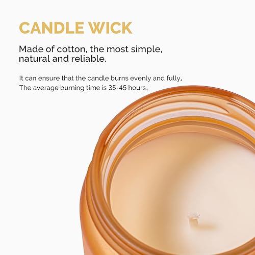 Miniatura 4 de MelodySusie Juego de 4 velas perfumadas para mujeres y hombres, paquete de 4 velas de 180 horas de combustión, velas de cera de soja natural de