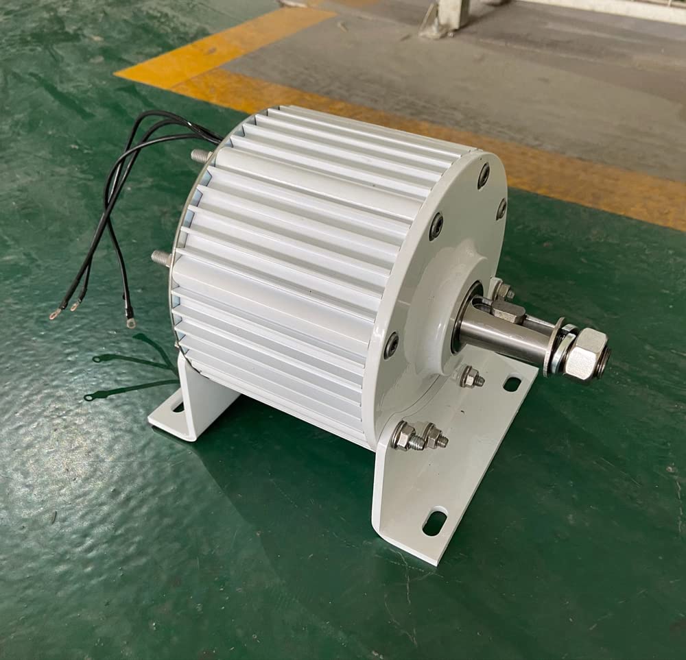 2000W 48V 96V 220V AC Magnetgenerator 3 Phasen 500RPM Getriebelloser Permanentmagnet Generator mit Sockel Lichtmaschine 2KW Windturbinengenerator