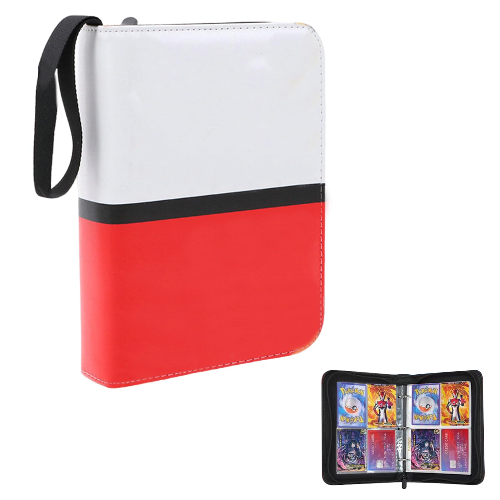 Album raccoglitore per carte, 55 pagine, 440 carte di credito, album di ritagli, 4 tasche, raccoglitore per carte, quaderni, porta carte portatile