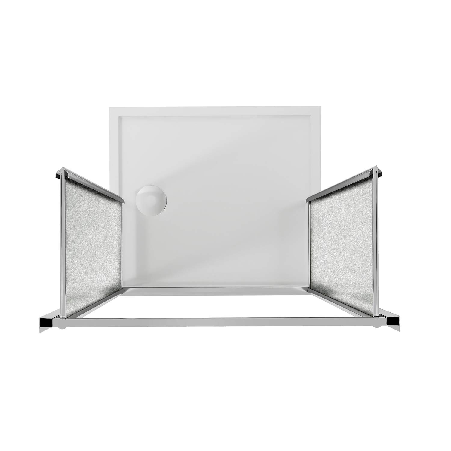Idralite Duschtür 90CM H185 Strukturglas C mit Saloon doppel-Schwenktür Öffnung Mod. Clint