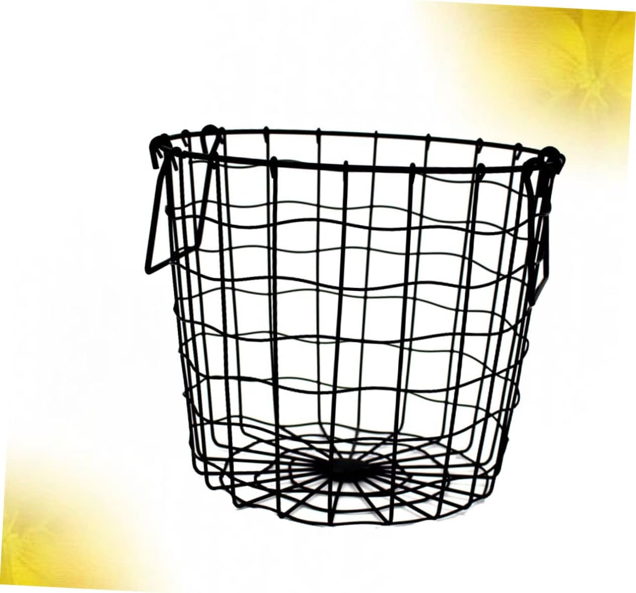Zerodeko 1pc Metal Storage Basket Woven Laundry Basket Woven Storage Basket Metal Clothing Hamper Laundry Wire Hamper Storage Box Tub Bag Garbage Can