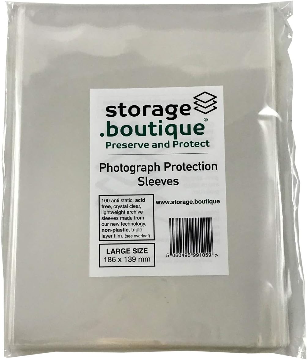 Storage.boutique Archive Standard Photograph Protection Sleeves, Acid Free (7 x 5 Inches (50))