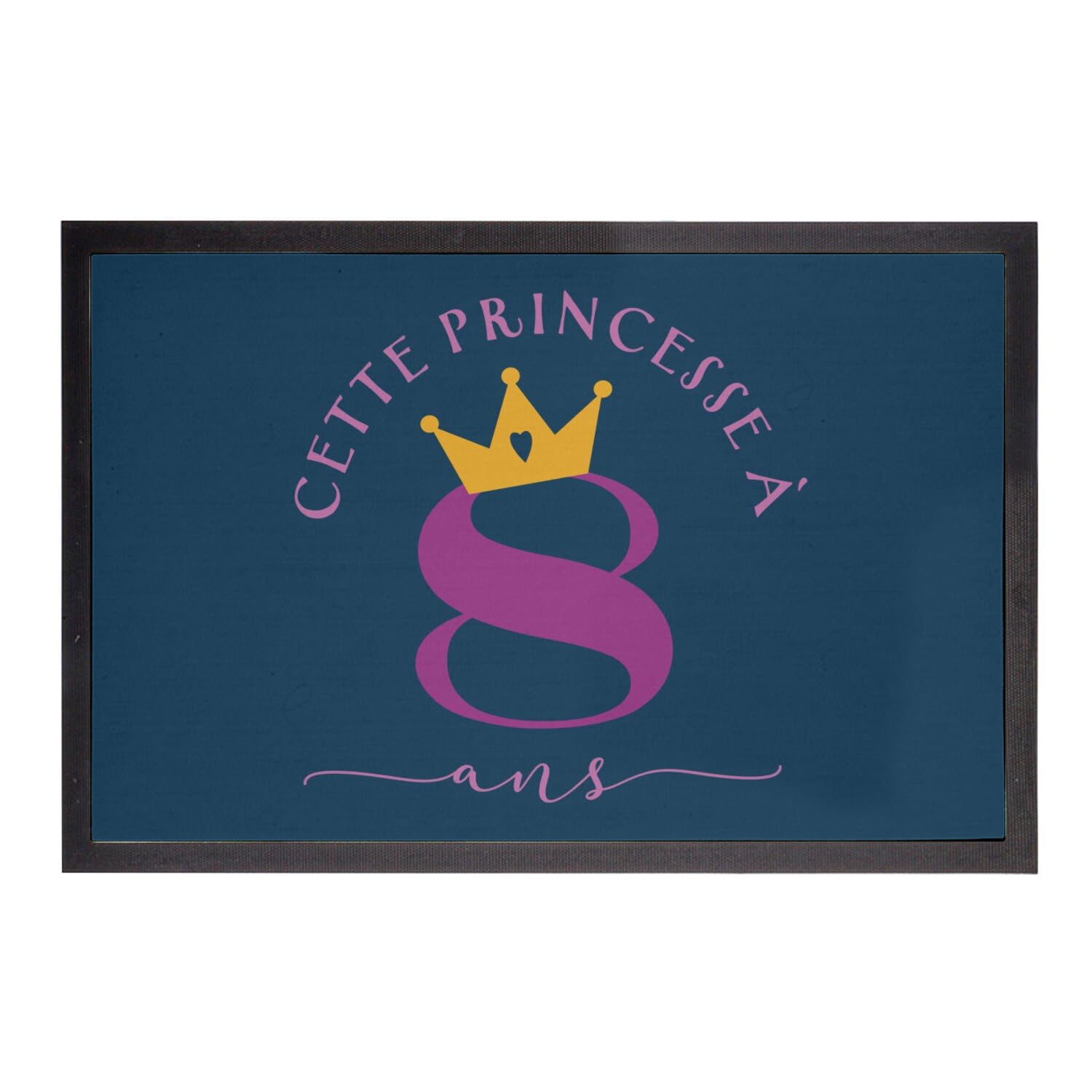 Paillasson bleu Fabulous 75x50cm : tapis anniversaire enfant et cadeau princesse 8 ans