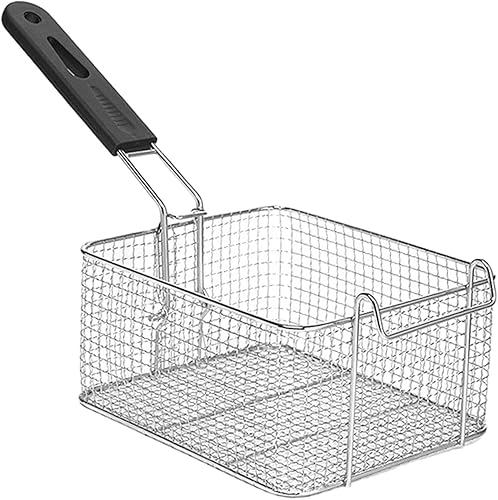 Bothyi Cesta multiusos para papas fritas, colador de alimentos con asa de acero inoxidable para cocina, anillos de cebolla, restaurante, 7.8 x 6.7 x