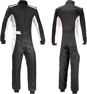 Jueshanzj Kart Racing Suit One Piece Track Racing Suit Karting Suit Black1 S