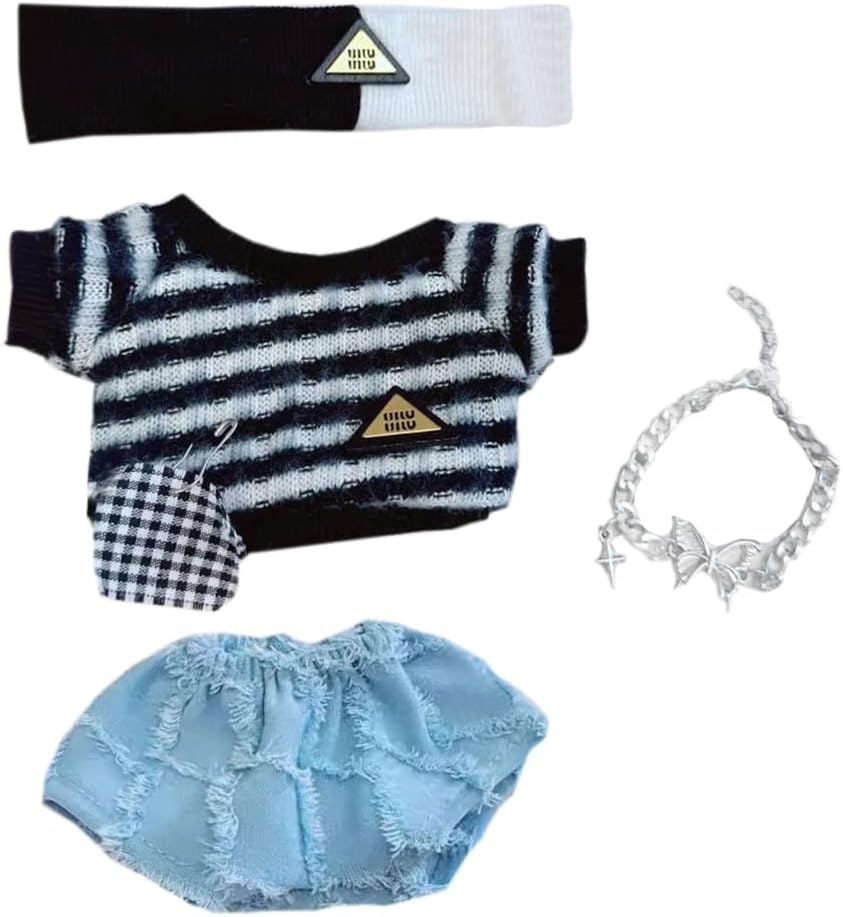 niannyyhouse 10cm~15cm 20cm Plush Doll Clothes Headwear Sweater Pants Accessories 6in 8in Doll Dressup (10cm~15cm)