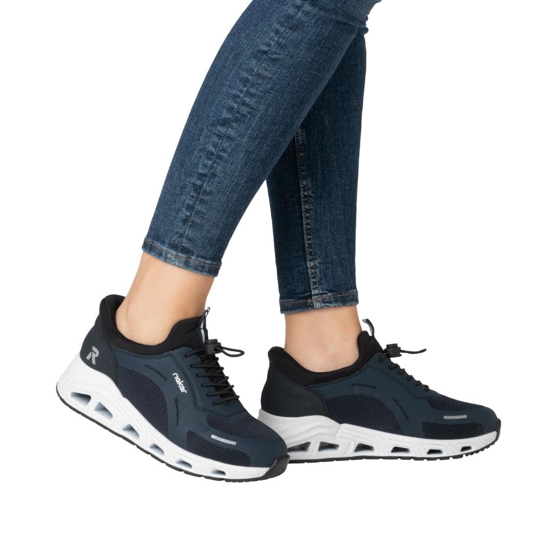 Rieker N5257-14 Damen Slip On Sneaker Textil & Synthetik in blau - Gr. 36