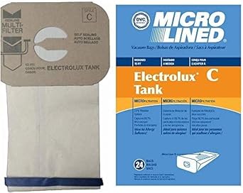 Replacement Micro-Lined Paper Bags for Electrolux Style C Canister Models | Fits Electrolux Models L,E G, Super J, Golden J, Silverado and More | Captures 99.7% of Particles | 24 Bags