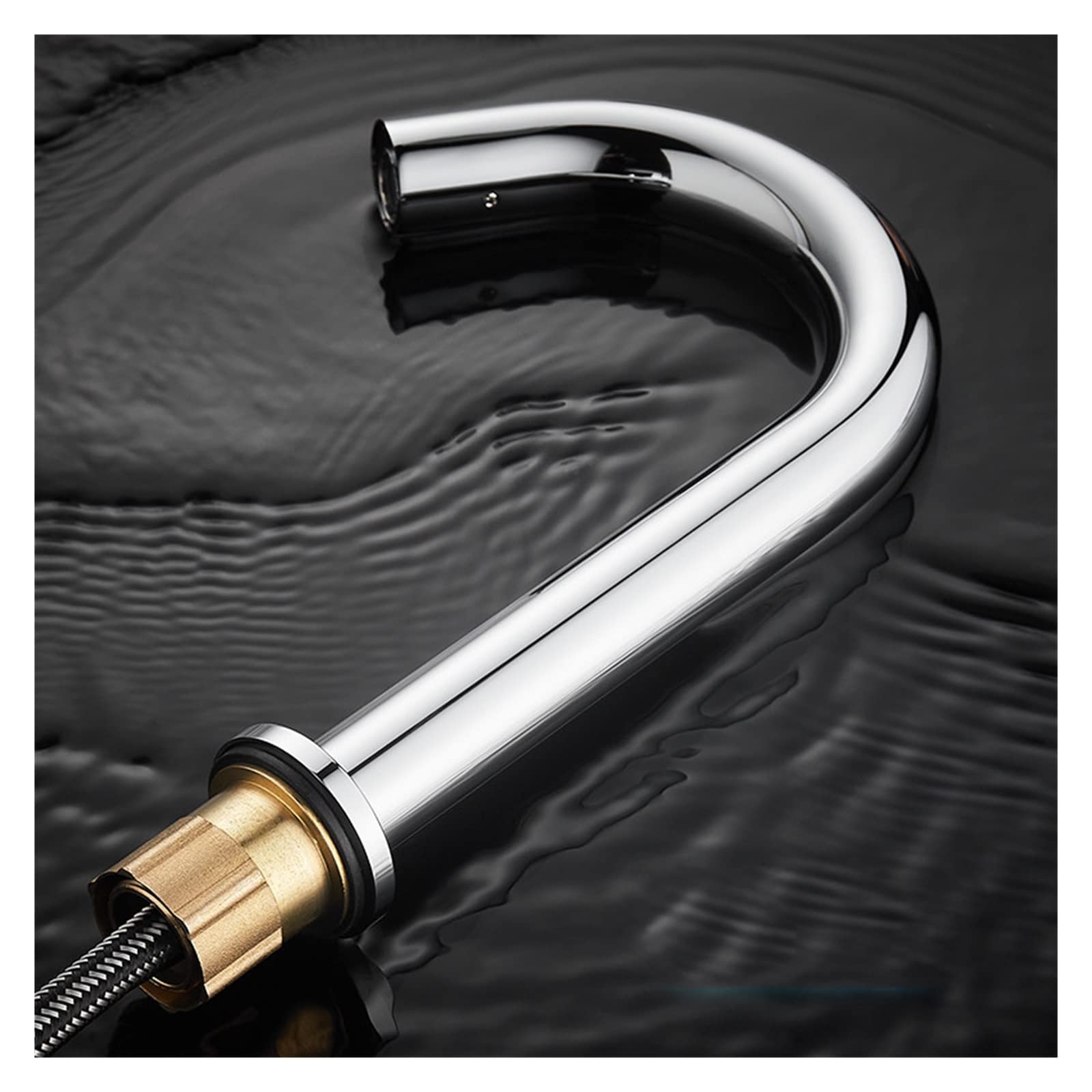 Grifo de Lavabo con Sensor de latón Cromado, Grifo para Lavabo de baño, Grifo de Lavabo de CC Simple, Grifo de Lavabo Vintage, Grifo Mezclador con grúa